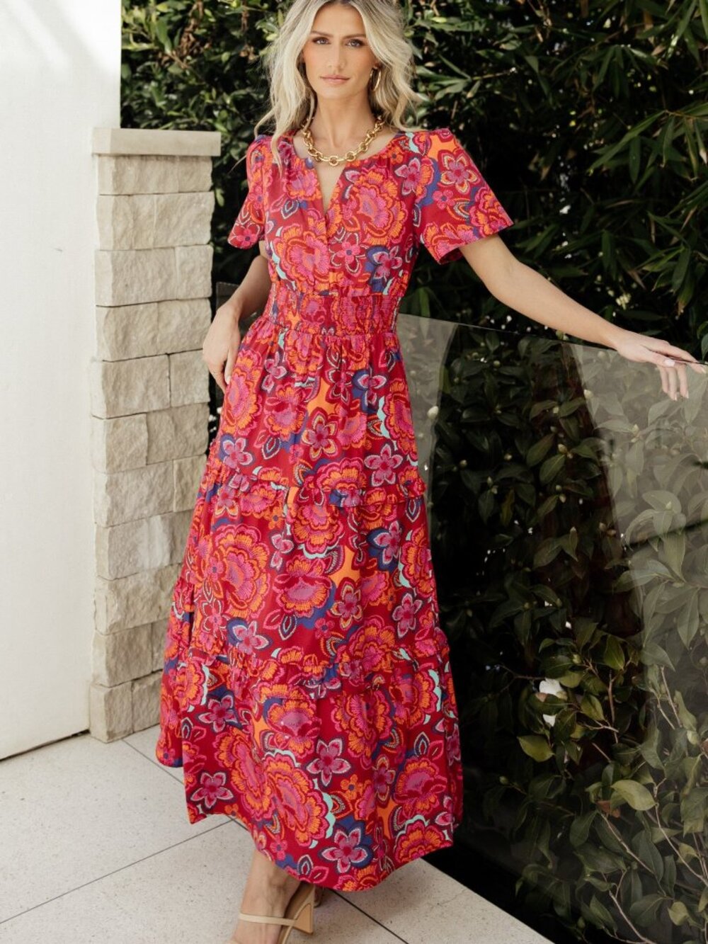 Baltic Born Palmer Tiered Maxi Dress | Multi Floral Size L